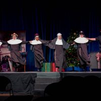 A group of community theatre actors in Leawood Stage Company's musical Nuncrackers, a Nunsense Christmas Musical