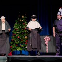 A group of community theatre actors in Leawood Stage Company's musical Nuncrackers, a Nunsense Christmas Musical
